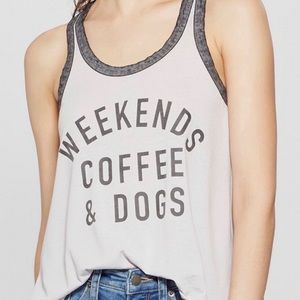 Fifth Sun Weekends Coffee & Dogs Graphic Tank Top